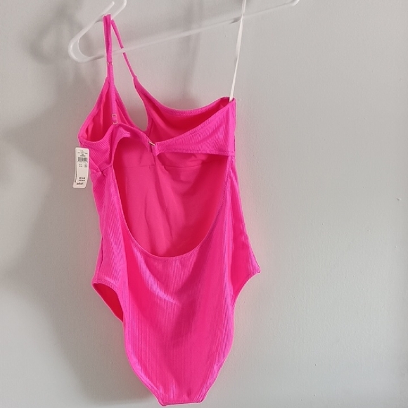 Aerie Shine Rib One Shoulder Full Coverage One Piece Swimsuit NWT - Picture 6 of 7